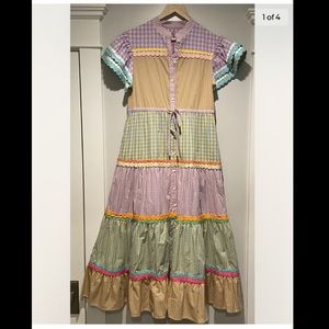 NWTs Celia B xLarge Yamr dress colorful ruffles tiered long